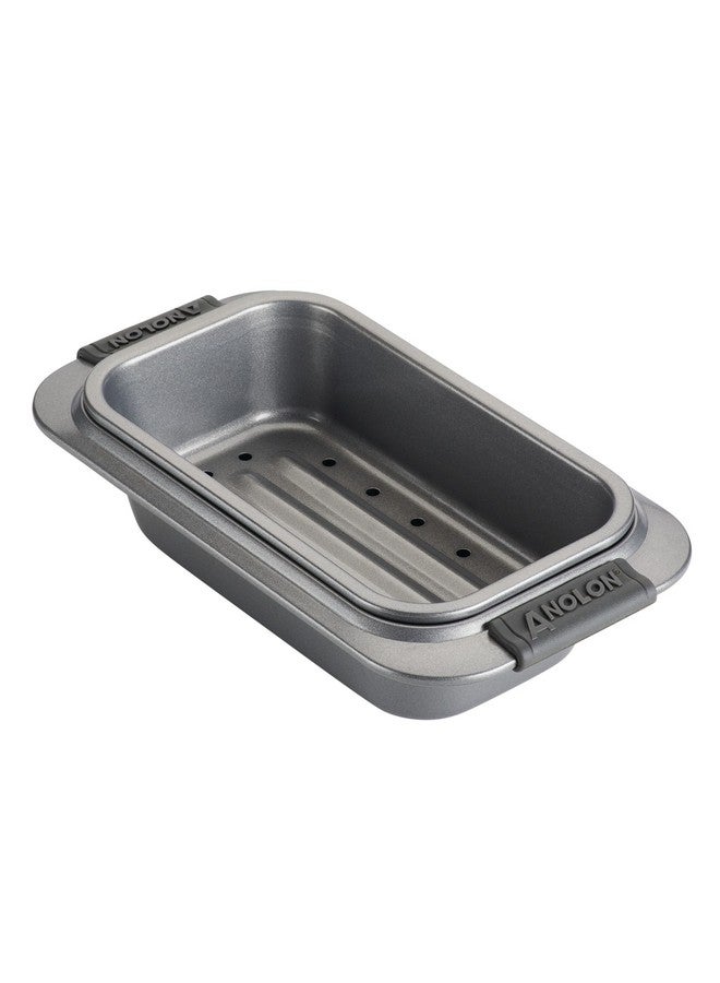 Anolon Advanced Nonstick Bakeware 2-Piece Loaf Pan Set, Gray with Silicone Grips - 54715 - Image 1
