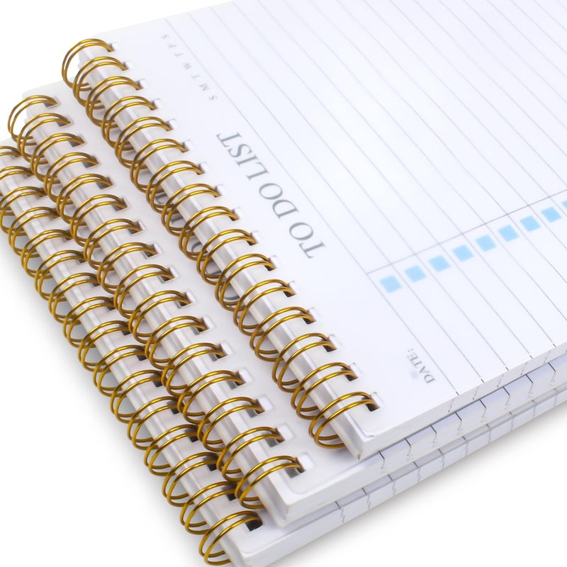 KAICN To Do List Notepad, Undated Daily Planner Notepad with To Do List Notebook Checklist Planner Spiral Waterproof Notepad for Office Supplies, School Planner, Blue, 52 Sheets, 5.5"*8.3" A5 Size - Image 2