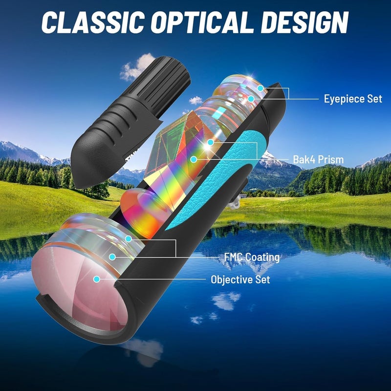Tinllaans 16x56 UHD Monocular Telescope, Monoculars for Adults High Powered, Monocular for Stargazing, with BAK-4Prism,FMC Lens, 8Â° Wide Angle,Bird Watching with Phone Holder & Tripod(Blue) - Image 2