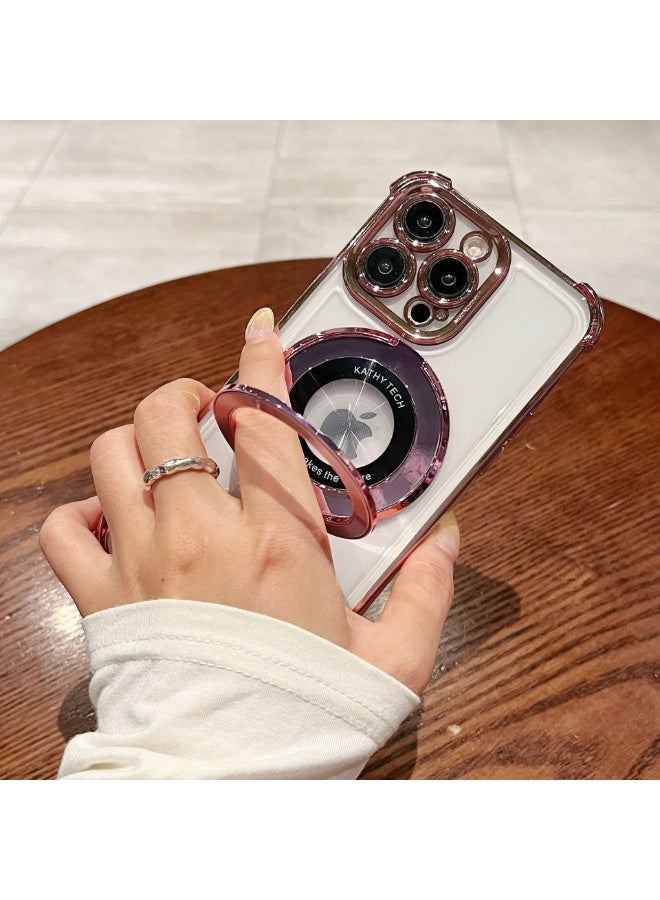 NIBEMINENT Electroplated Magnetic Suction Protection Case With Magsafe For IPhone 15 Plus, Rose Gold - Image 2