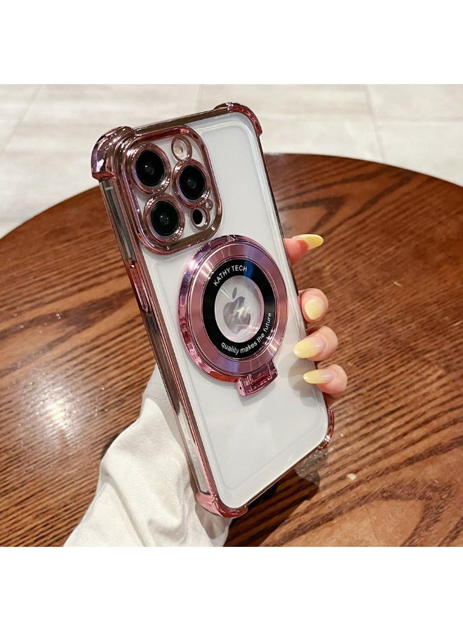 NIBEMINENT Electroplated Magnetic Suction Protection Case With Magsafe For IPhone 15 Plus, Rose Gold - Image 1