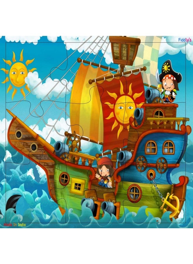 Fiddlys Fiddly's Wood Jigsaw Puzzles for Children - 9 Pieces (The Good Pirates - Pack of 4) - Image 4