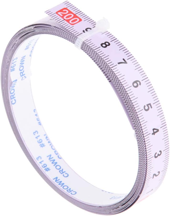 klarako Heavy Duty and Cuttable Table Miter Saw Track Tape Self Adhesive Backing Metric Steel Ruler Woodworking Tools  Right to Left(200CM 0) - Image 1
