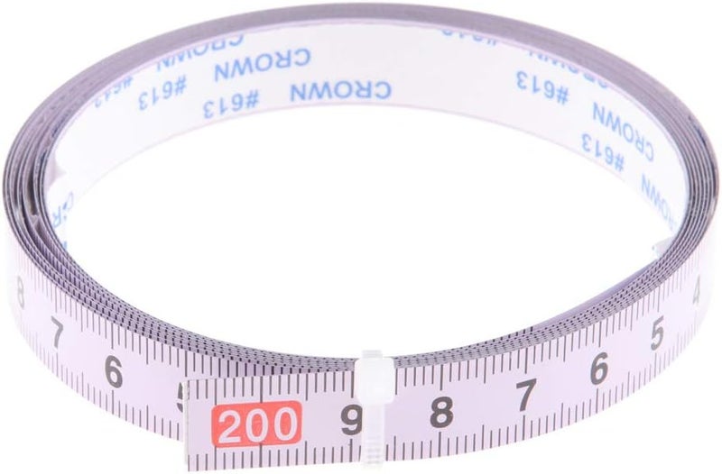 klarako Heavy Duty and Cuttable Table Miter Saw Track Tape Self Adhesive Backing Metric Steel Ruler Woodworking Tools  Right to Left(200CM 0) - Image 3