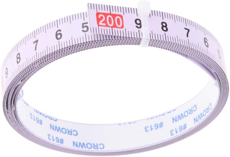 klarako Heavy Duty and Cuttable Table Miter Saw Track Tape Self Adhesive Backing Metric Steel Ruler Woodworking Tools  Right to Left(200CM 0) - Image 5