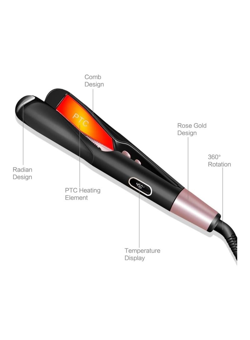 general Hair Straightener Flat Curler: Hair Straightener and Curler 2 in 1 - Twist Hair Straightener Curler Combo for Curly Wavy Straight Women's Hair - Image 3