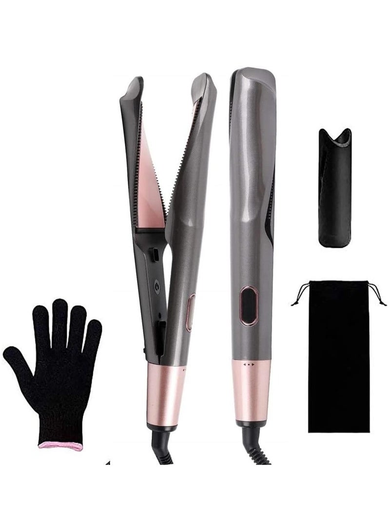 general Hair Straightener Flat Curler: Hair Straightener and Curler 2 in 1 - Twist Hair Straightener Curler Combo for Curly Wavy Straight Women's Hair - Image 1