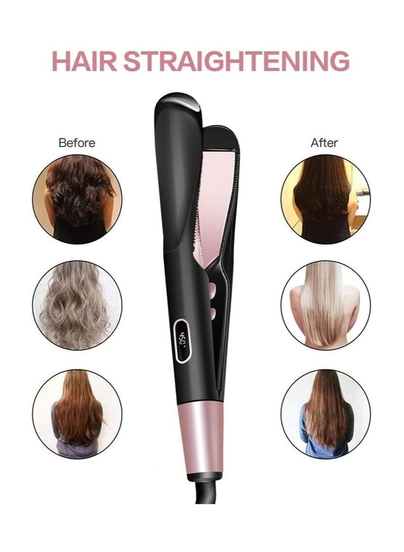general Hair Straightener Flat Curler: Hair Straightener and Curler 2 in 1 - Twist Hair Straightener Curler Combo for Curly Wavy Straight Women's Hair - Image 2