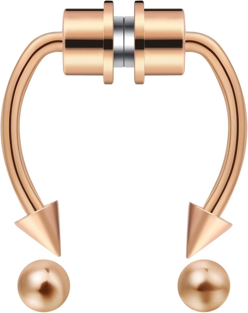 outerunner Store Fake Nose Ring Septum Piercing Magnet Magnetic Nose Hoop Rings Faux Septum Rings Non Piercing Clip On Nose Hoop Rings - Image 1
