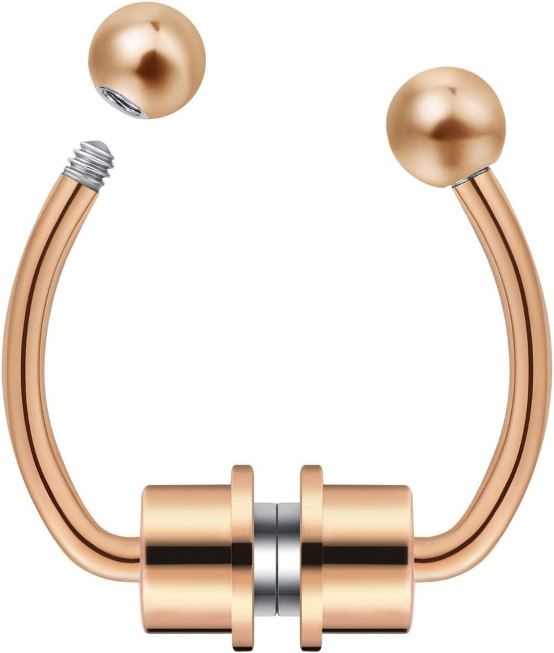 outerunner Store Fake Nose Ring Septum Piercing Magnet Magnetic Nose Hoop Rings Faux Septum Rings Non Piercing Clip On Nose Hoop Rings - Image 2