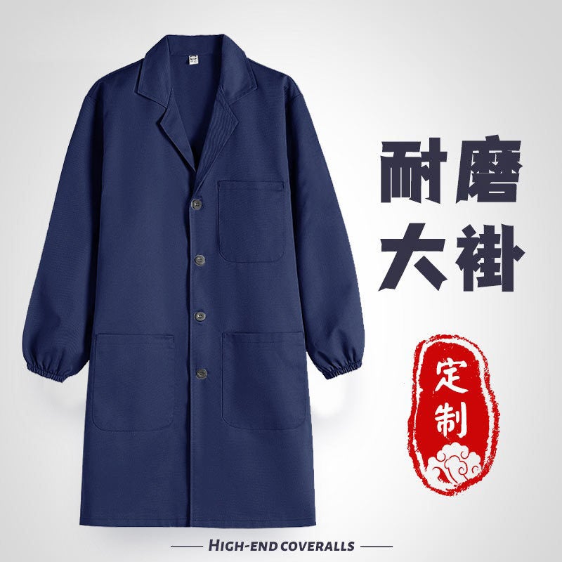 Work Clothes, Men'S Long Pure Cotton Anti-Static Labor Protection Clothes, Blue Coats, Handling Wear-Resistant, Dust-Proof And Dirt-Resistant Lab Coats - Image 4