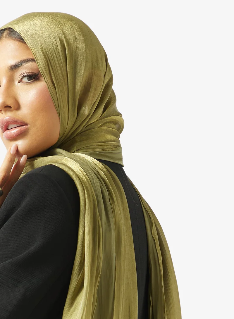 Khizana Green Metallic Modest Hijab Headscarf for Women | Best Price UAE