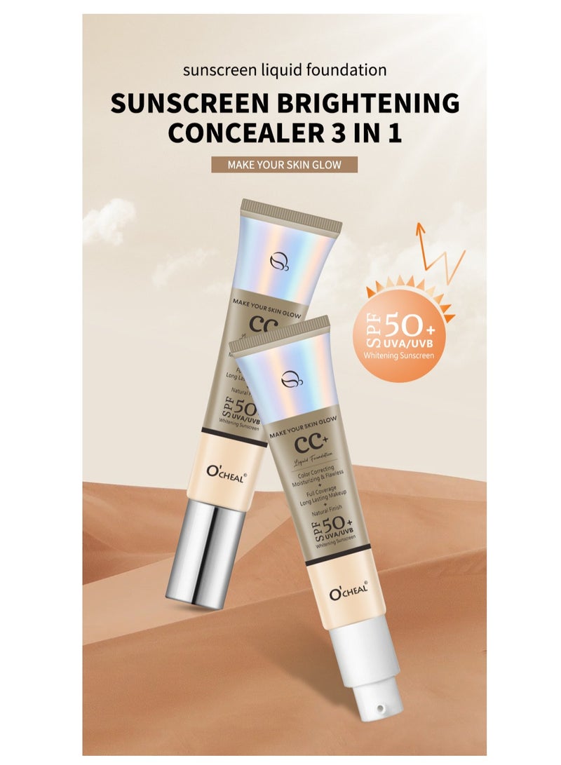 OCHEAL OCHEAL concealer foundation cream moisturizing moisturizing repair foundation does not take off makeup pre-makeup milk hydrating isolation CC cream  - Image 4