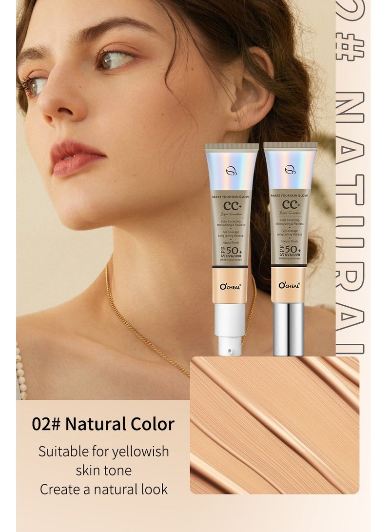OCHEAL OCHEAL concealer foundation cream moisturizing moisturizing repair foundation does not take off makeup pre-makeup milk hydrating isolation CC cream  - Image 5