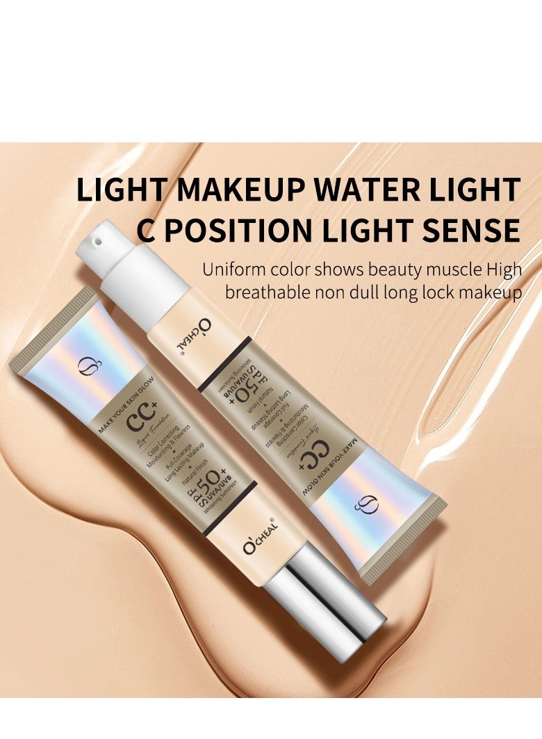 OCHEAL OCHEAL concealer foundation cream moisturizing moisturizing repair foundation does not take off makeup pre-makeup milk hydrating isolation CC cream  - Image 2
