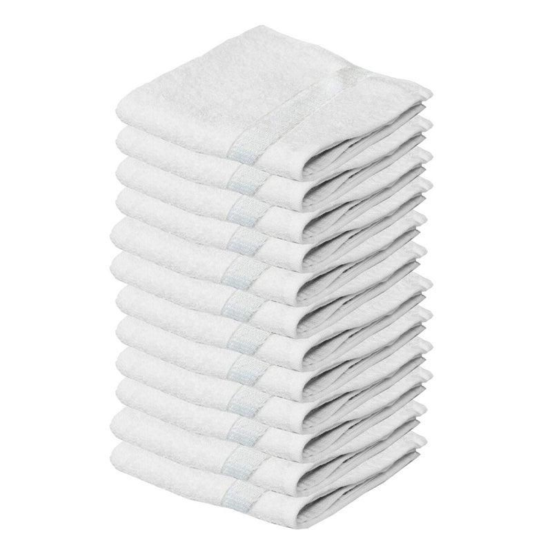 Kuber Industries Cotton 400 GSM 12 Pieces Face Towel 14x21 Set (White) -CTKTC8614, Standard (CTKTC08614) - Image 3
