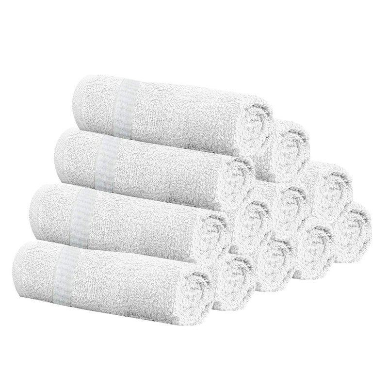 Kuber Industries Cotton 400 GSM 12 Pieces Face Towel 14x21 Set (White) -CTKTC8614, Standard (CTKTC08614) - Image 1
