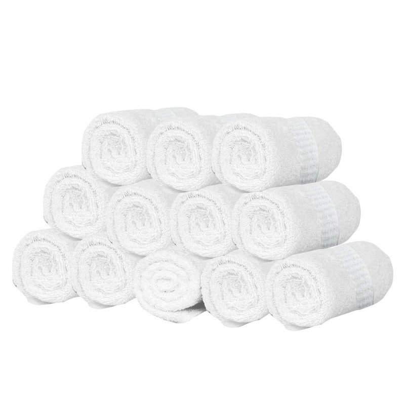 Kuber Industries Cotton 400 GSM 12 Pieces Face Towel 14x21 Set (White) -CTKTC8614, Standard (CTKTC08614) - Image 4