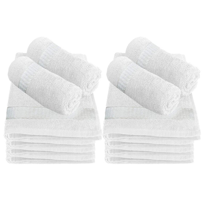 Kuber Industries Cotton 400 GSM 12 Pieces Face Towel 14x21 Set (White) -CTKTC8614, Standard (CTKTC08614) - Image 2