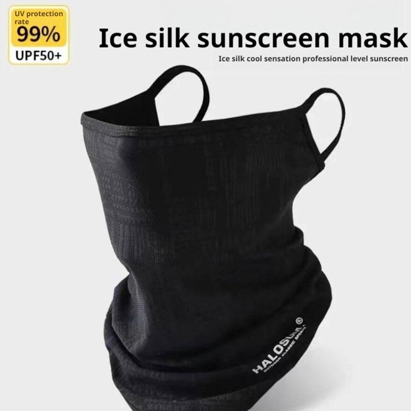 Ice silk ear loop breathable outdoor sports cycling face mask for men and women, sun protection, UV protection, and summer neck warmer. - Image 2