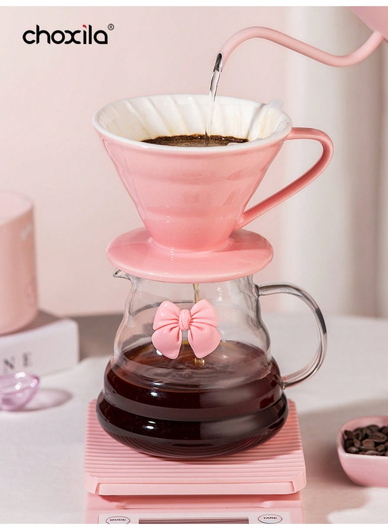 choxila 11pcs/set V60 Coffee Set, Pink Drip Coffee Set, Pour Over Coffee Maker Set,Mind-blowing Valentine's Day   Gifts,Holiday Festival Anniversary Coffee Gifts,Portable Travel Coffee Accessories Tools, Creative Pink   Girls Gifts for Mother/Daughter/Sweetheart/Families/Friends - Image 5