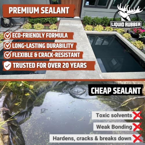 Liquid Rubber NeoPond Waterproof Pond Sealant - Fish and Plant Safe Waterproofing Membrane Sealer for Ponds and Water Features, Black, 1 Gallon - Image 3