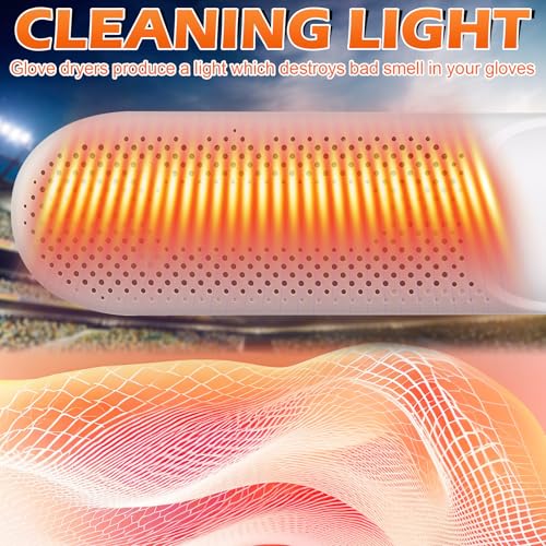 Tujoe Batting Glove Dryer Cleaner and Odor Eliminator Deodorizer Inserts with Thermal Heating and Timer for Baseball Softball Football Golf, Effectively Eliminates Odors - Image 4