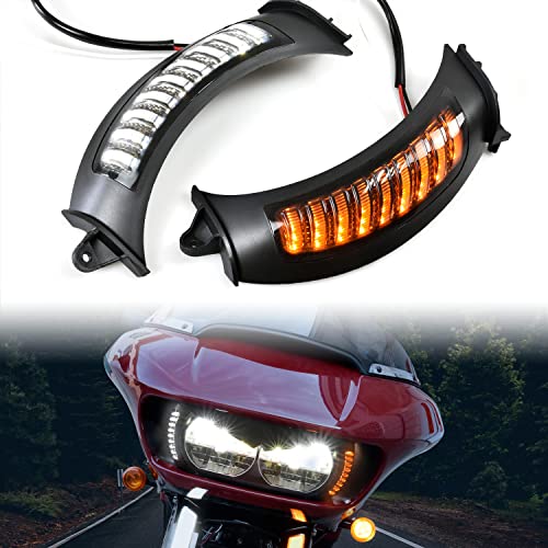 VEISUTOR LED Vent Turn Signal Lights for Road Glide, Driving Front Lights Side Lamps w/DRL and Turn Signals for Harley Road Glide 2015-2020 - Image 1