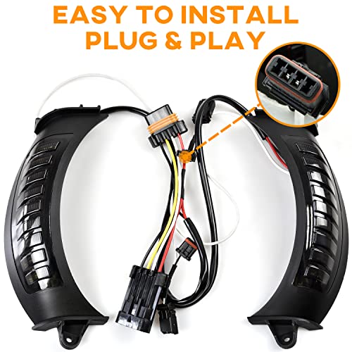 VEISUTOR LED Vent Turn Signal Lights for Road Glide, Driving Front Lights Side Lamps w/DRL and Turn Signals for Harley Road Glide 2015-2020 - Image 3