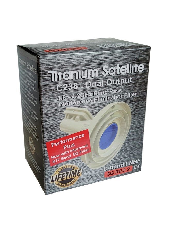 Titanium Satellite C-Band LNBF C238 Performance Plus - 5g Interference Filter 3800-4200MHz Band Pass 2 Outputs - Image 2
