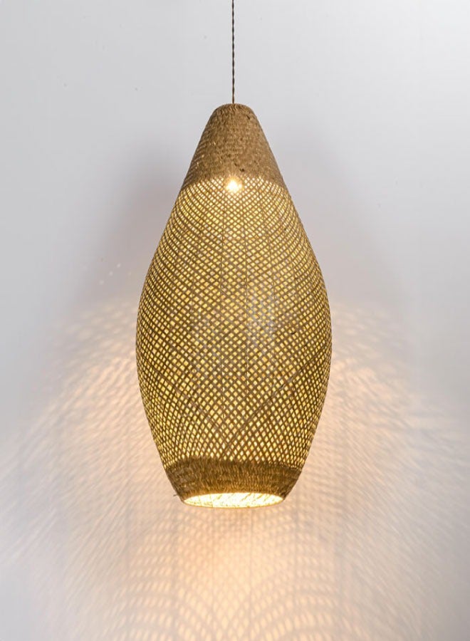 ٍSiera Light Handmade vertical oval rattan pendant light size 30cm - Image 1