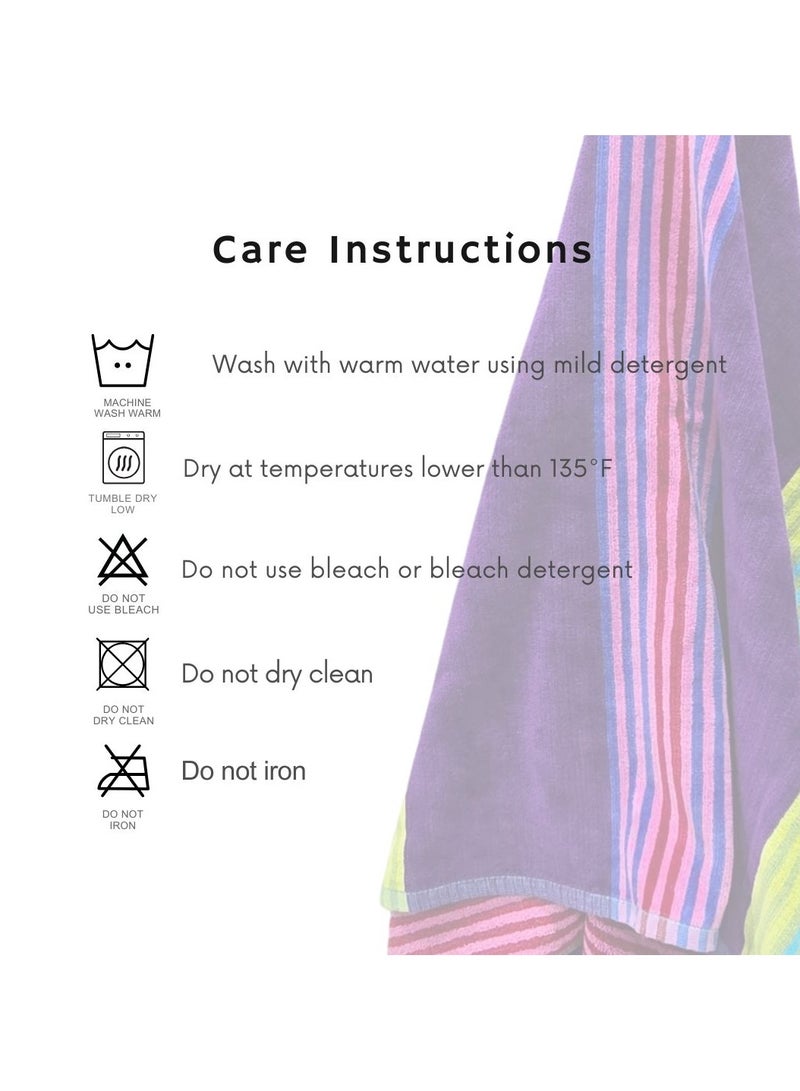 كاسينو Kassino Premium Striped Oversized Beach Towels (90 x 180cm) - 100% Cotton, Soft & Quick-Dry, Double Stitched for Durability, Perfect towels for Beach and Pool (2PCS) - Image 4