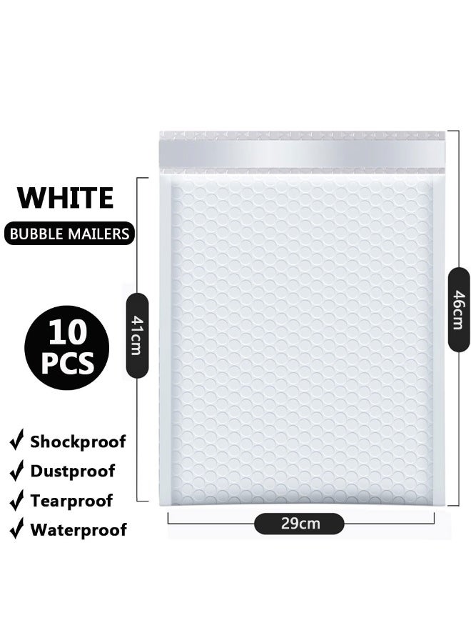 HAWAWA 10 pieces of 29* 41CM thickened self-adhesive bubble bags for packaging, mailing and transportation, white - Image 2