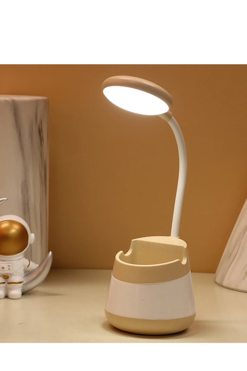 مصباح مكتبي قابل لإعادة الشحن بإضاءة ناعمة قابلة للتعتيم مع حامل قلم من نوع LED لإضاءة الطاولة وديكور المنزل(متعدد الالوان) - Image 2