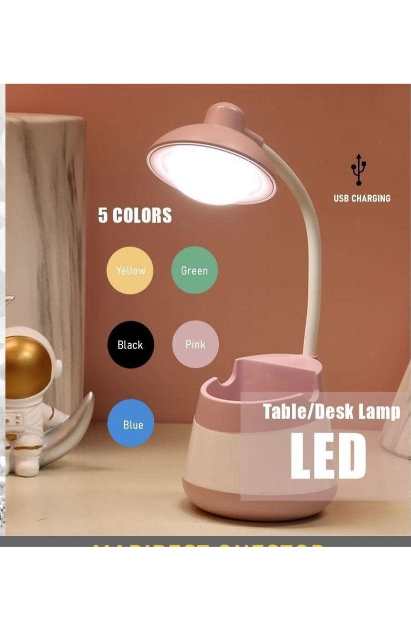 مصباح مكتبي قابل لإعادة الشحن بإضاءة ناعمة قابلة للتعتيم مع حامل قلم من نوع LED لإضاءة الطاولة وديكور المنزل(متعدد الالوان) - Image 4
