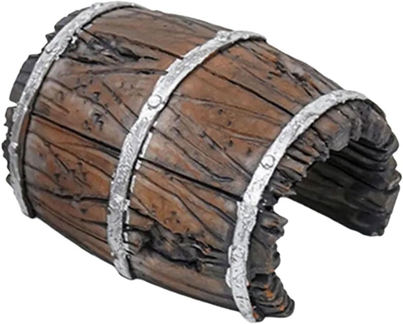 Natural Fishes Tanks Ornaments Miniature Weathered Barrels Fishes Tanks Accessory for Reptiles Enclosures Reptiles Hide Cave - Image 1