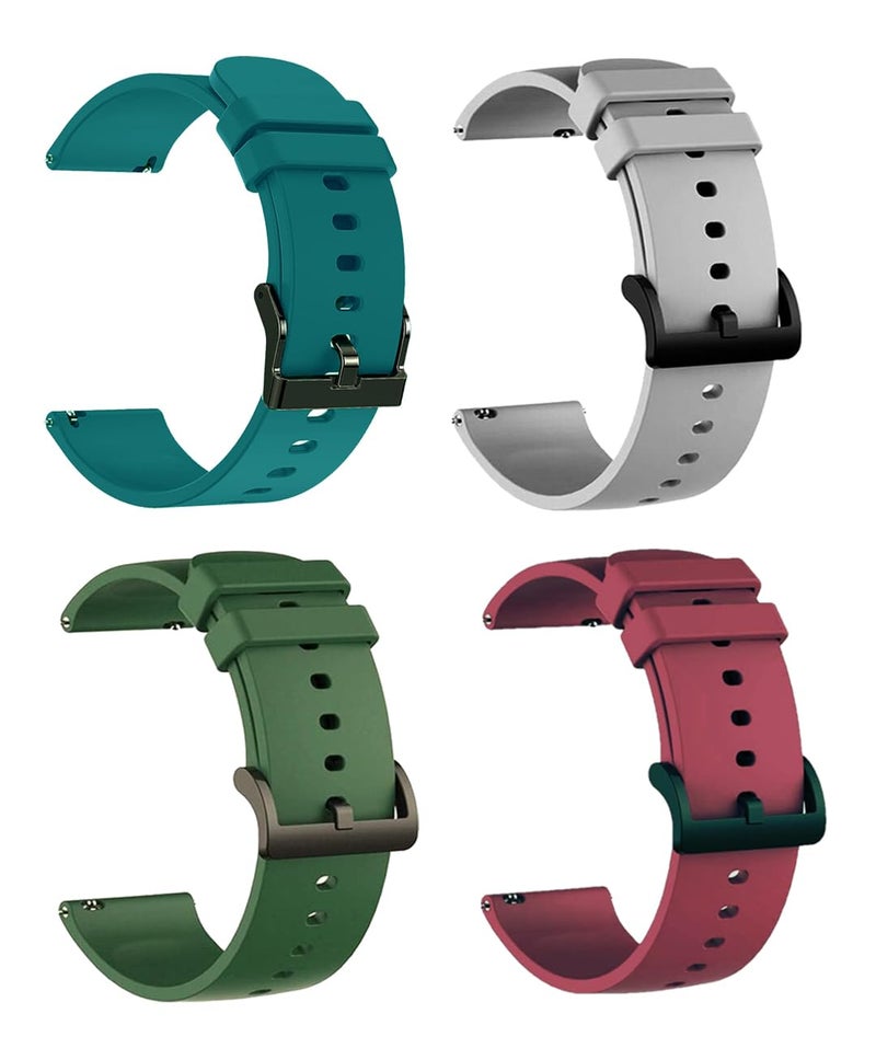 IIK COLLECTION 22mm Metal Strap and Silicone Strap for Smart Watches| combo pack of strap Compatible with Noise, Boat Xtend, Pebble, Boat, Boat Flash, Noise Color fit,Ultra Smart Watch & All Watches - Image 1