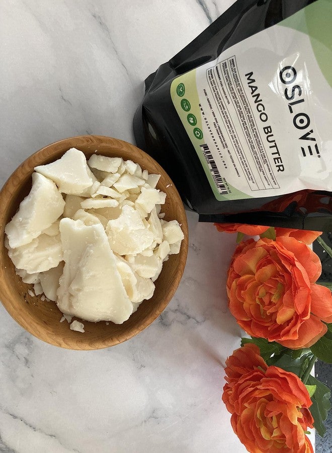 Oslove Organics Mango Butter 1 LB Pure, Natural, Hand -packed, Fresh & Fluffy in DIY mixes | Obtained from Mango seeds | Use for DIY leave in conditioner, Salves, Body Butter, Lotions & Soaps - Image 4