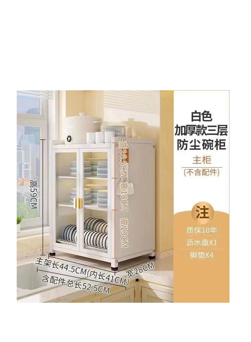 Kitchen Countertop Storage Cabinet, Multifunctional Utility Cupboard Pantry Sideboard, Dining Compact Shelving Food Pantry Cabinet, Spice Condiment Organizer Dishes Bowls - Image 3