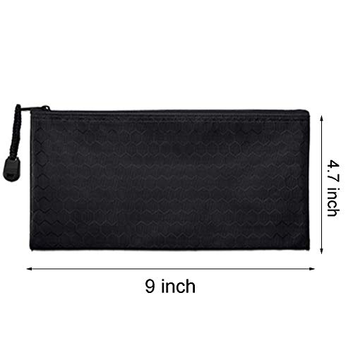 SRainbowPP 12 Pieces Black Zipper Waterproof Bag Pencil Pouch for Cosmetic Makeup Bills Office Supplies Travel Accessories and Daily Household Supplies - Image 2