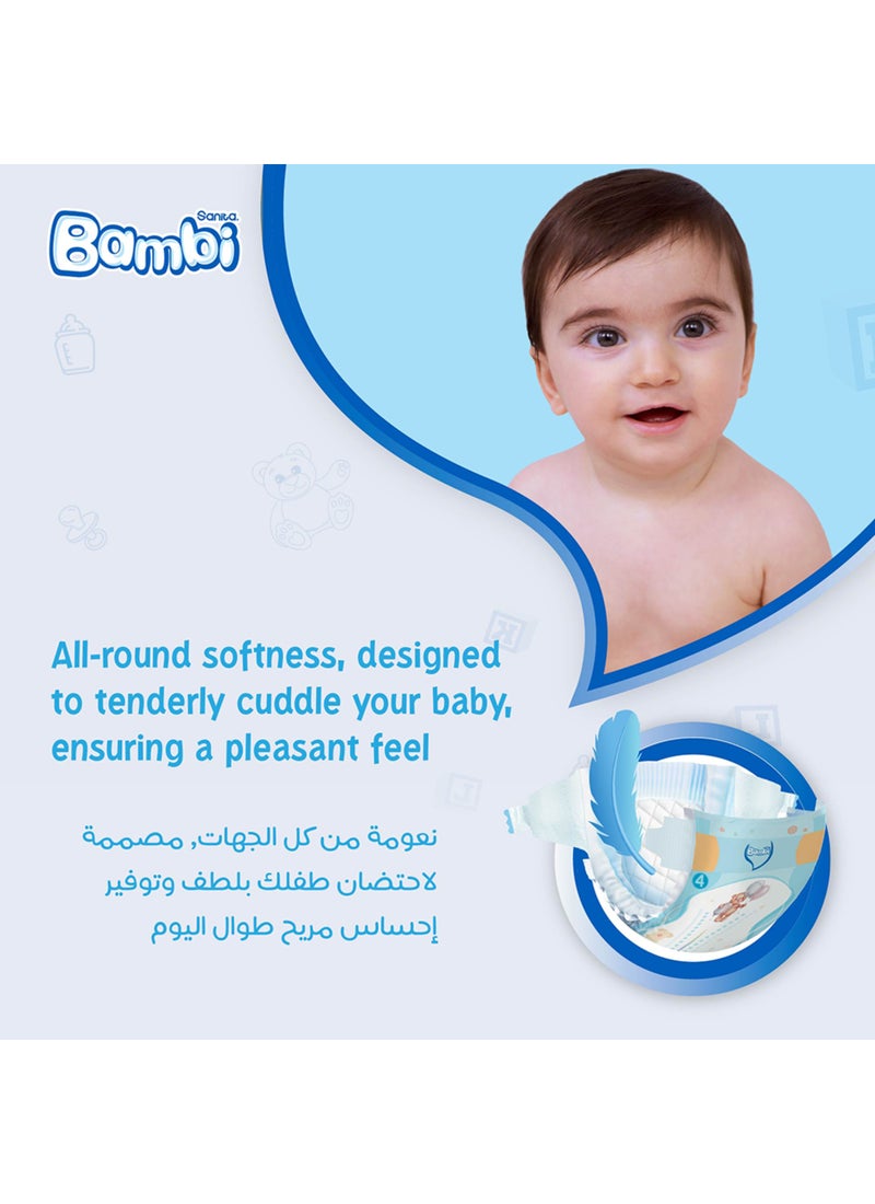 Sanita Bambi Baby Diapers Super Pack Size 4, Large, 8-16 KG, 124 Count - Image 5