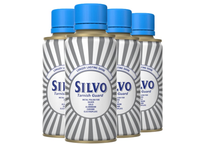 Silvo Tarnish Guard Metal Polish I All Purpose Metal Polish – For Silver, Gold, Aluminium, Chrome & Electroplate I Size: 175ml (Pack of 4)