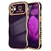 LCHULLE for iPhone 11 Case for Women Girls Cute Wave Frame Curly Shape with Love Heart Pattern Raised Camera Protection Cover Luxury Plating Shockproof Phone Case for iPhone 11 Dark Purple - Image 2