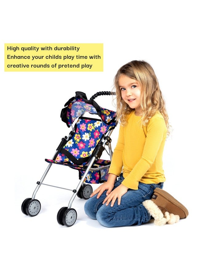 fash n kolor 4 Piece Baby Doll Play Set Flower Design Includes - Foldable Pack N Play, Baby Doll Stroller, Baby Doll High Chair, Infant Seat, Fits Up to 18'' Doll 4 Piece Doll Accessories Set - Image 3