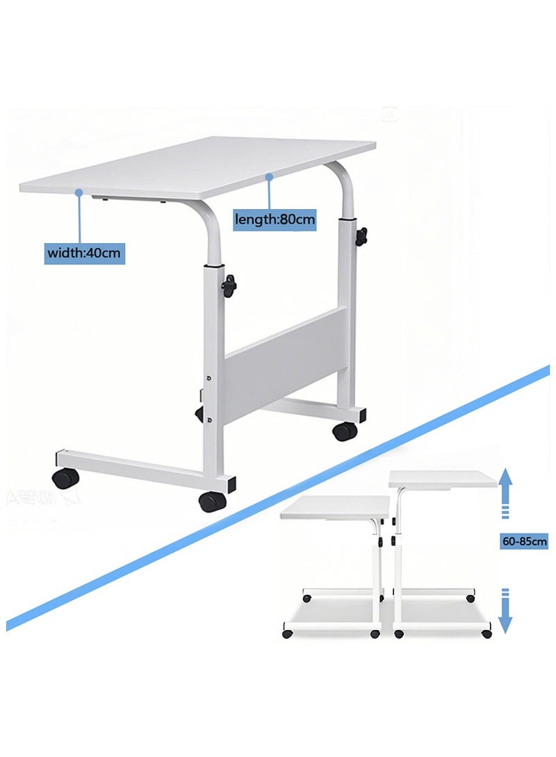 Yolu Adjustable Home Office Desk,Portable Bedside Laptop Table, Height-Adjustable Study Computer Desk for Small Spaces, Movable Sofa Side Table on Wheels - Image 3