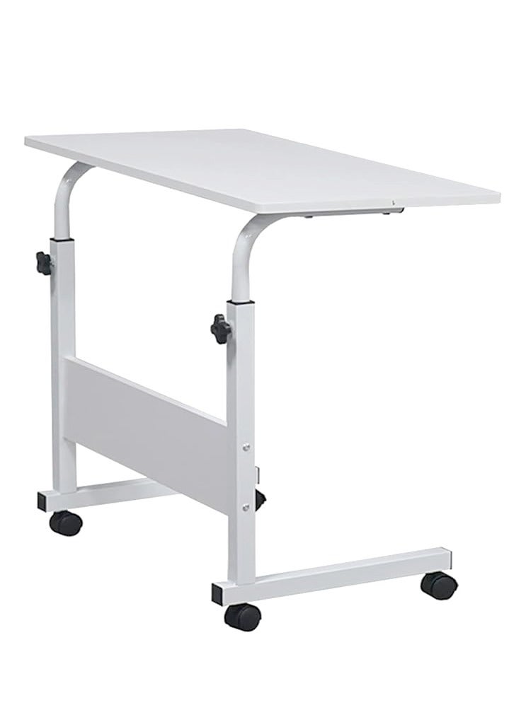Yolu Adjustable Home Office Desk,Portable Bedside Laptop Table, Height-Adjustable Study Computer Desk for Small Spaces, Movable Sofa Side Table on Wheels - Image 1