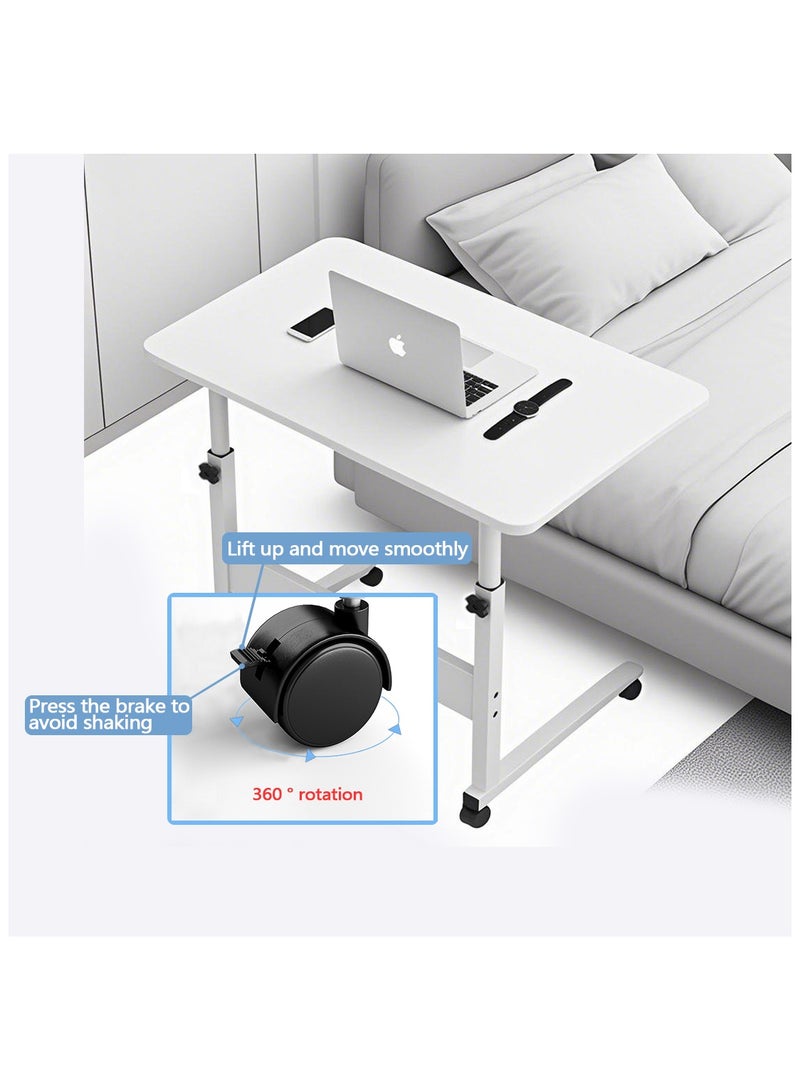 Yolu Adjustable Home Office Desk,Portable Bedside Laptop Table, Height-Adjustable Study Computer Desk for Small Spaces, Movable Sofa Side Table on Wheels - Image 4