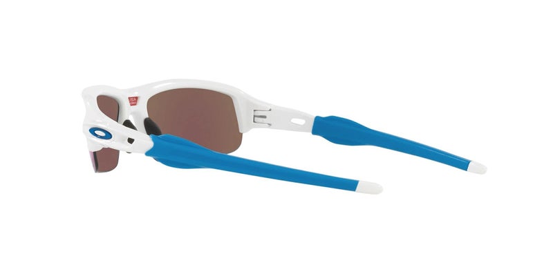 OAKLEY نظارات شمسية مربعة للأطفال من أوكلي، OJ9008 فلاك XXS، بيضاء لامعة/بريزم ياقوتي، 58 مم - Image 5