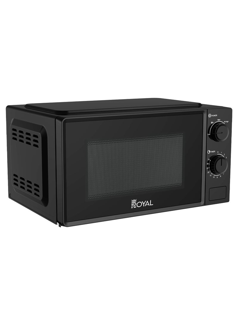 Royal 20L Microwave Oven 700W | 6 Power Levels, 30-Min Timer, Child Safety Lock, Cooking End Signal & Chrome Handle | RA-20XM1 Black 20 L 700 W RA-20XM1 Black - Image 2