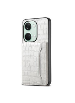 For OnePlus Ace 2V Crocodile Texture Card Bag Design Full Coverage Phone Case(White)